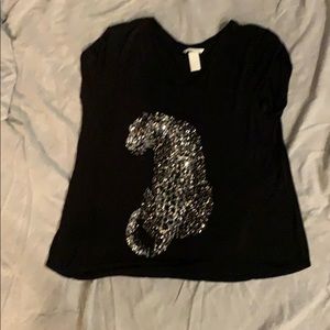 Sequin panther shirt